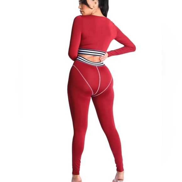 Striped Elastic Waist Band Reverse Cover Stitch Detailed 2 Piece Set
New - Picture 5 of 8